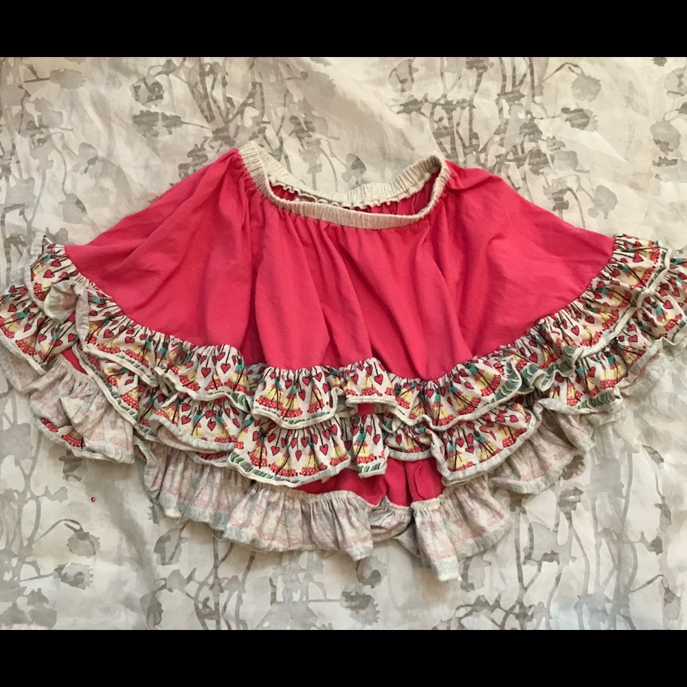 Paper Wings girl’s Pink Teepee & Hearts Twirl skirt size 12